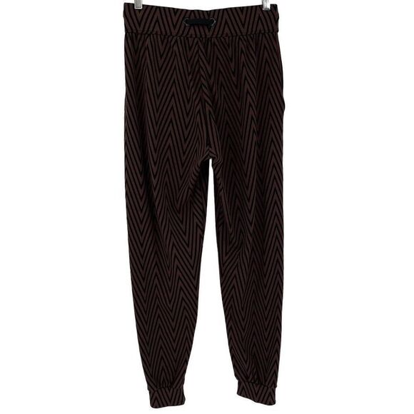 NOLI Vienna Jacquard Jogger Pants Drawstring Pockets Women Small Brown Black - Picture 7 of 11